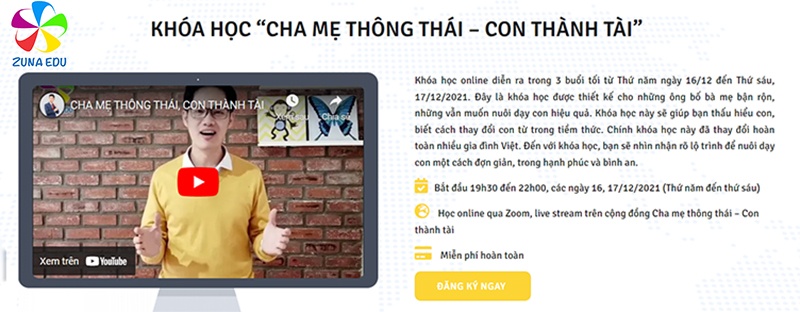 Khóa học “cha mẹ học con thành tài”